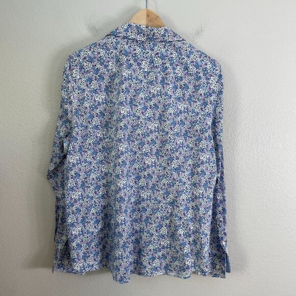 Chaps Womens XL No Iron Button Up Shirt Floral Long Sleeve Blouse Top - Picture 11 of 11